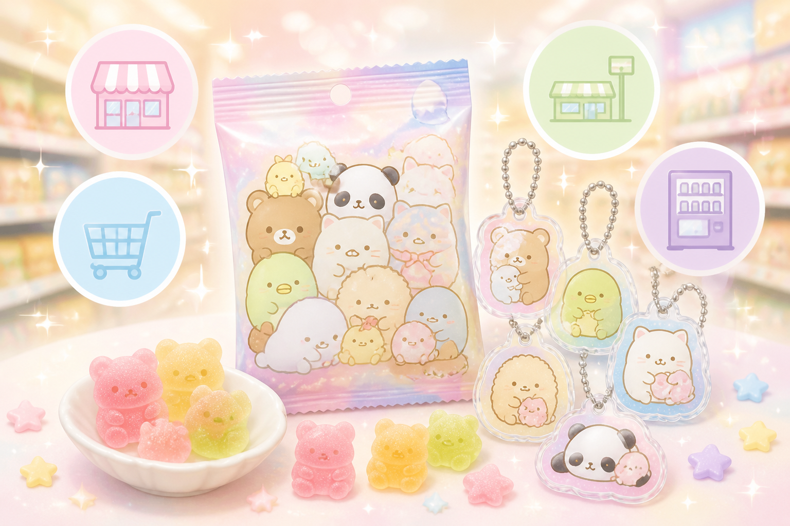 サンエックスユニバース チャームつきグミ どこで売ってる・どこで買える？