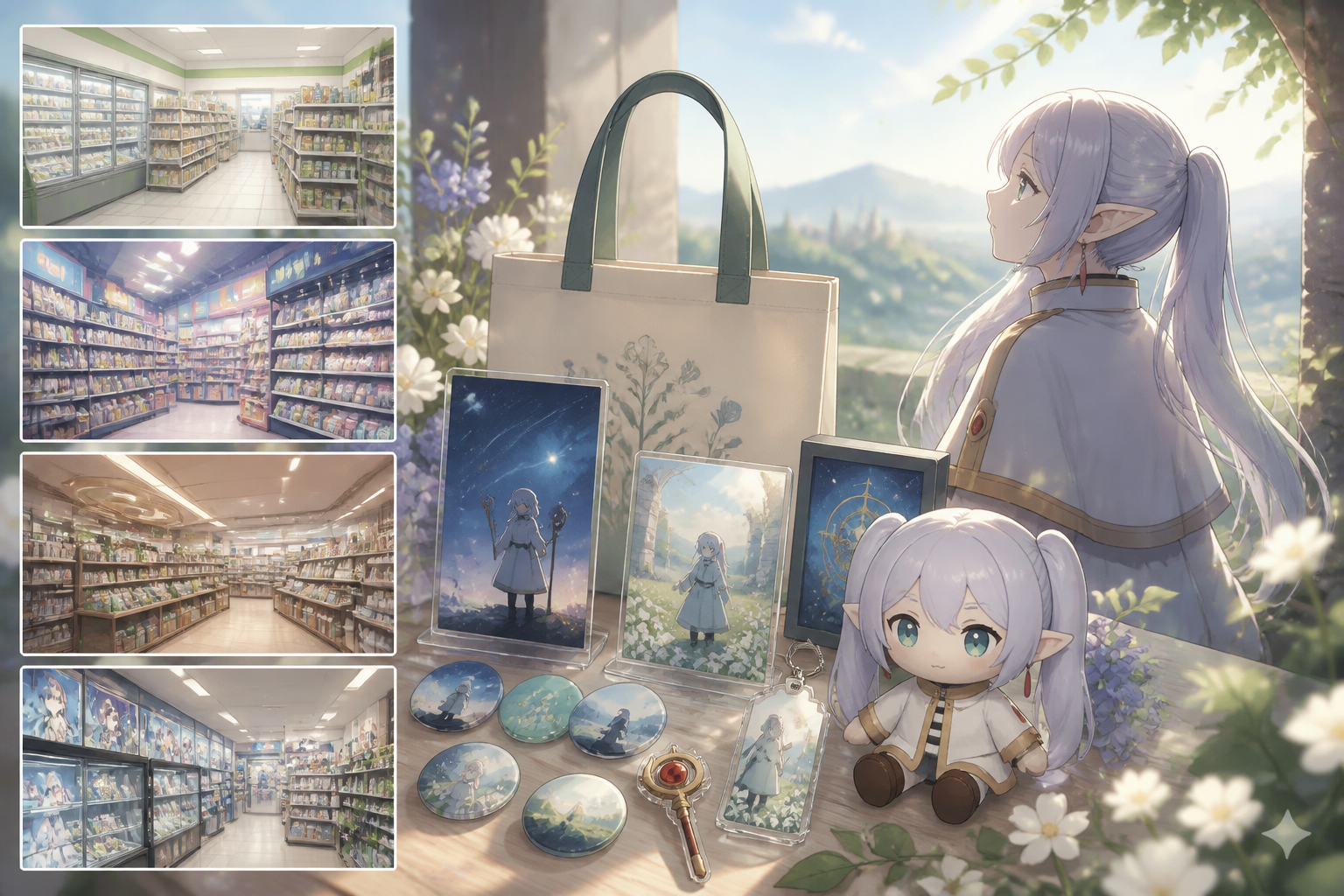 フリーレングッズは大手チェーン店やアニメ専門店で幅広く取り扱い中！