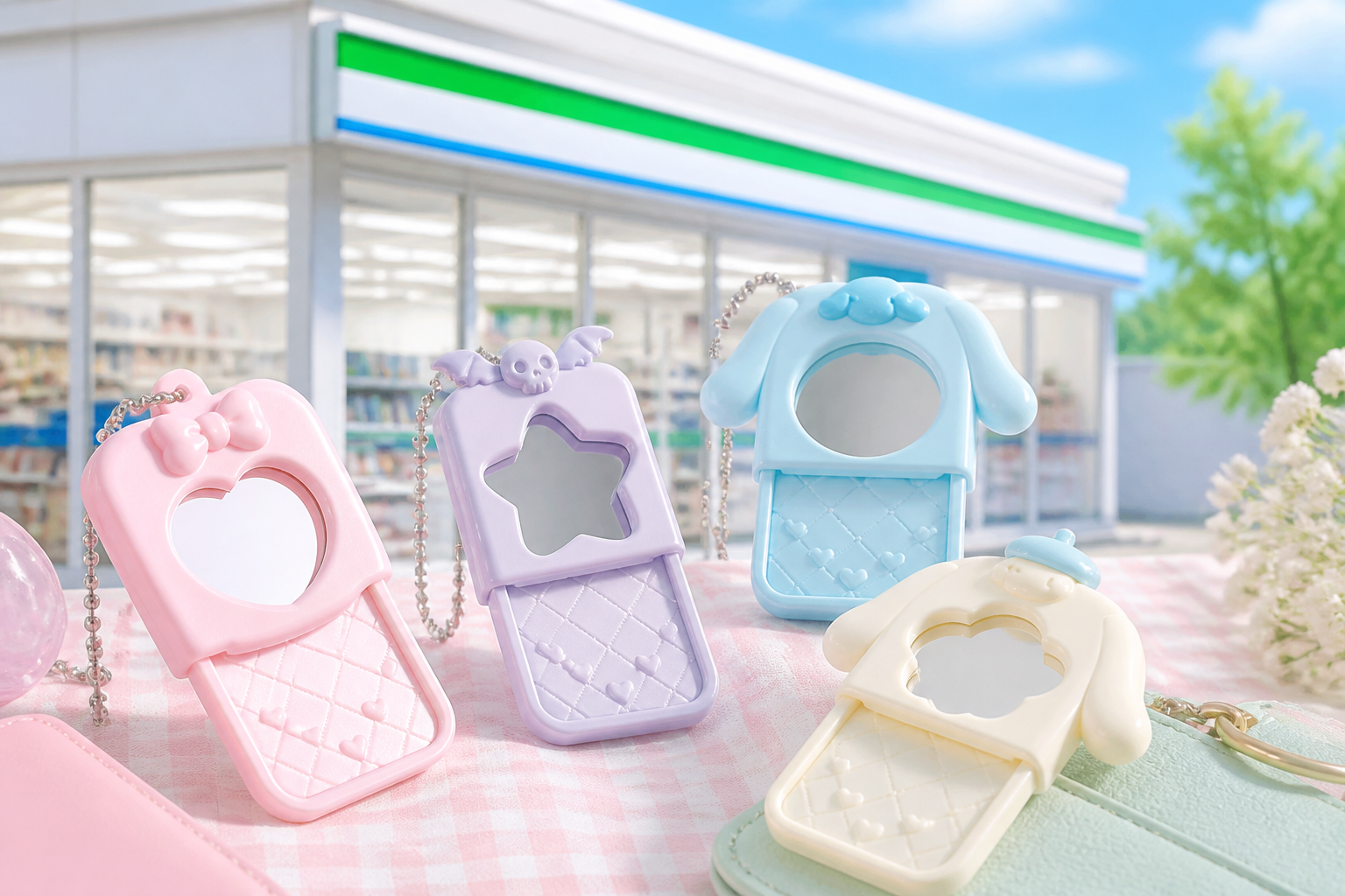 サンリオ スライドミラーキーホルダーの販売店は「ファミリーマート」です！
