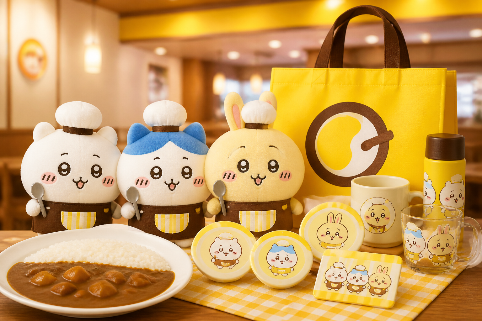ちいかわ×ココイチグッズは全国のココイチ店頭で手に入る！