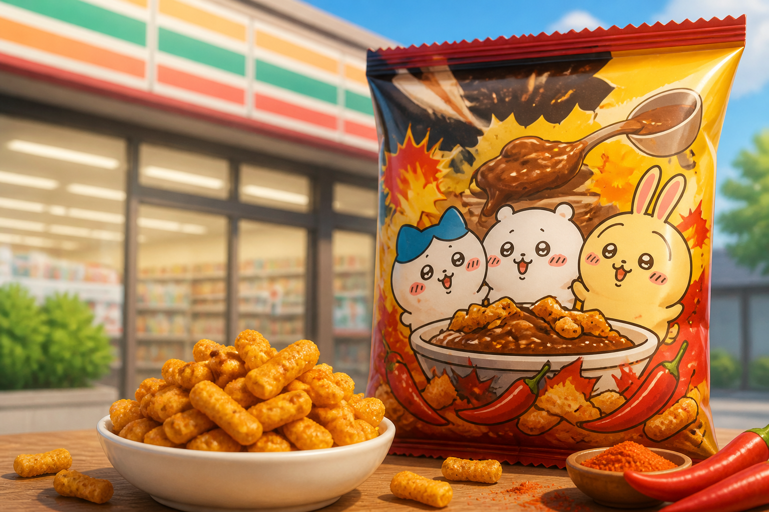 ちいかわ うま辛カレースナックは全国のセブン-イレブンで先行発売されます！